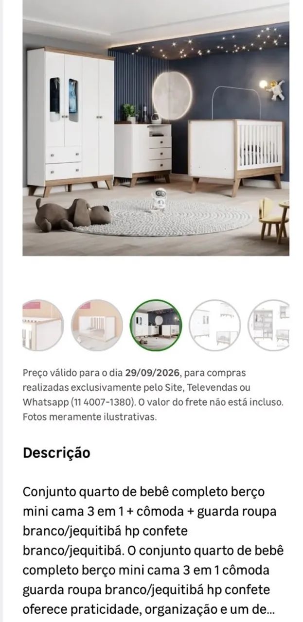 Conjunto Quarto de Bebê Completo 