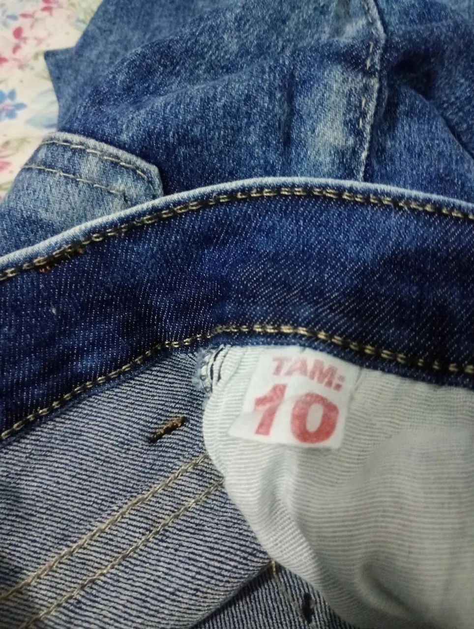 Bermuda jeans tamanho 10 - Foto 3
