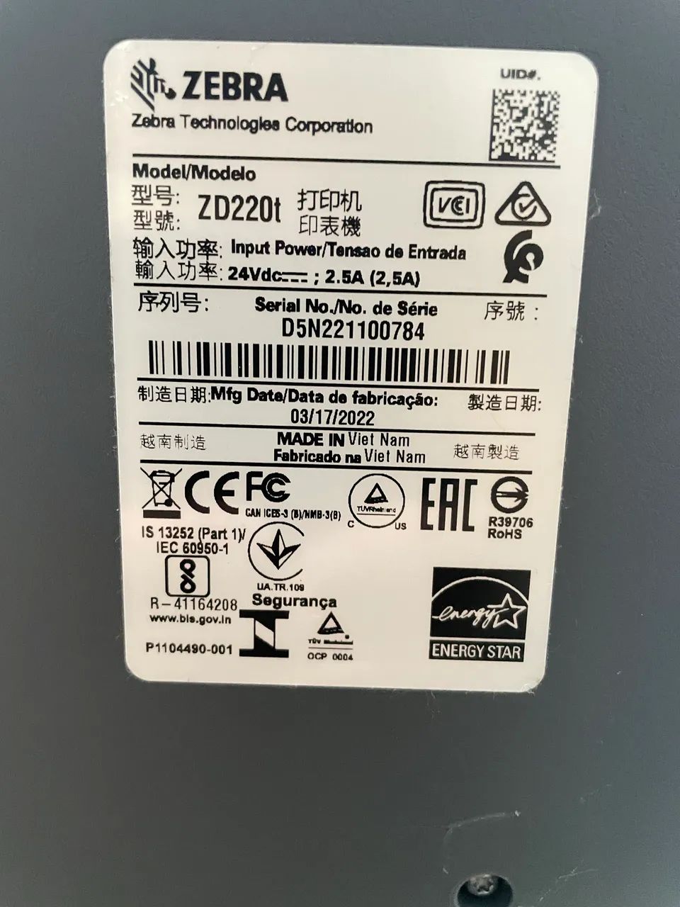 Impressora térmica função única monocromática Zebra ZD 220 - Foto 2
