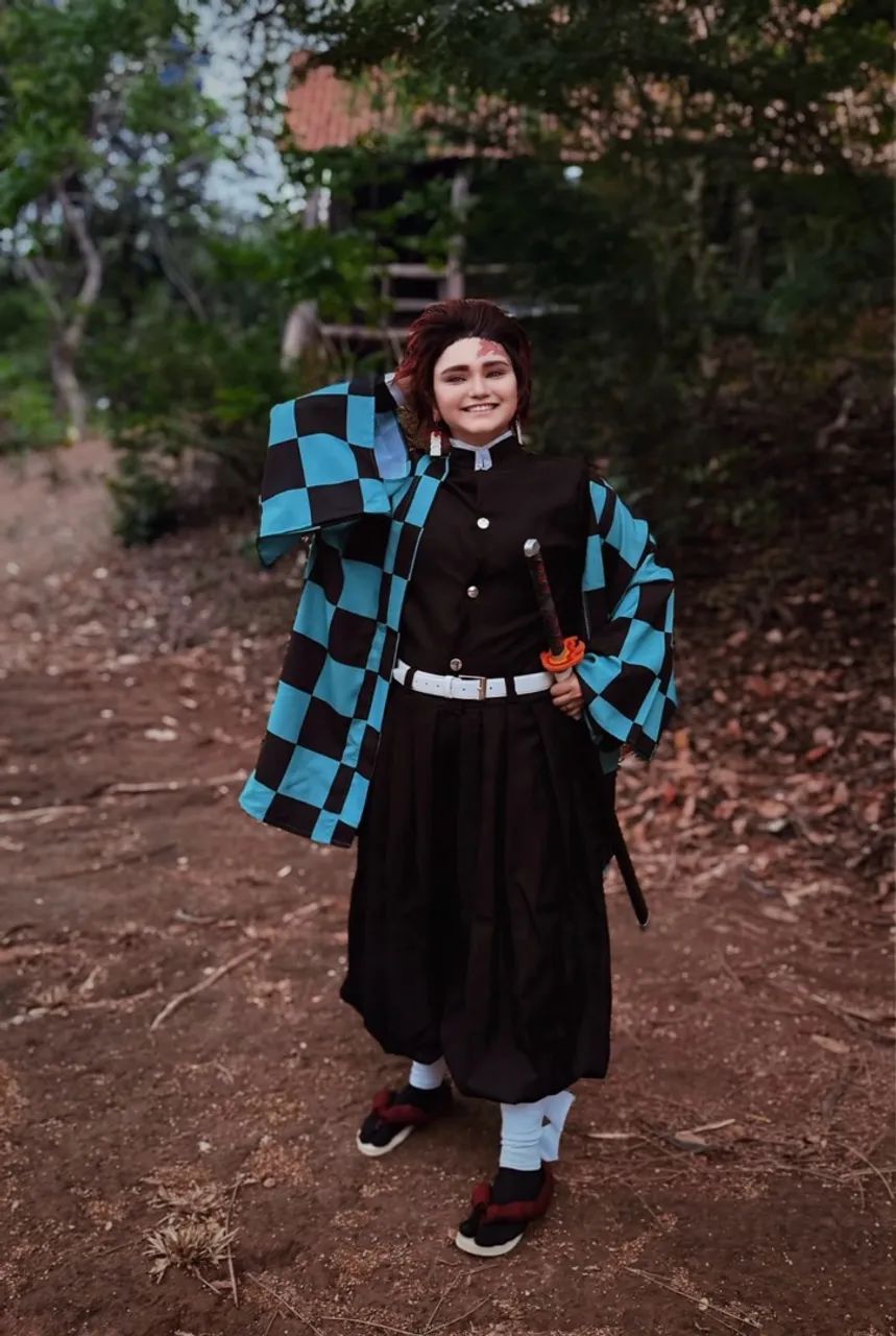Traje e peruca Tanjiro Kamado - Demon Slayer