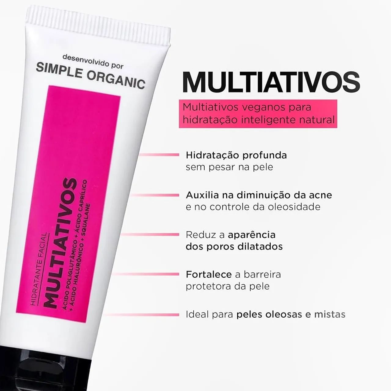 hidratante facial multiativos simple organic - Foto 2