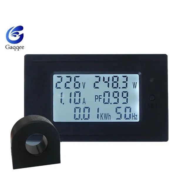 Voltímetro Amperímetro Display LCD Medidor De Corrente De Tensão AC Potência 100A 22000W