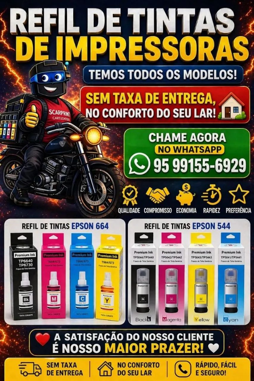 Entrega sem taxa refil de tintas de impressora temos todos os modelos