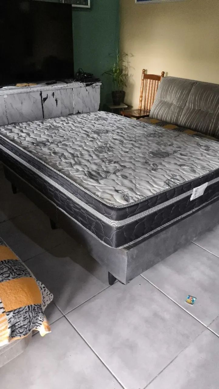 Cama de Casal com ótima Base semi nova - Foto 3