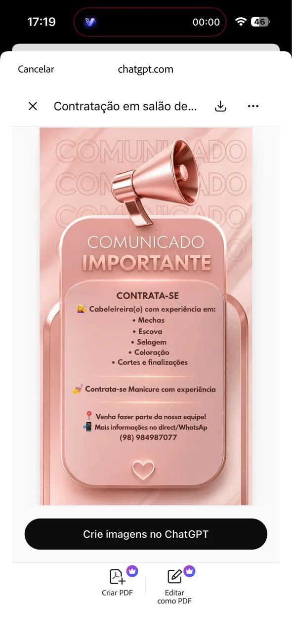 Vagas disponível 