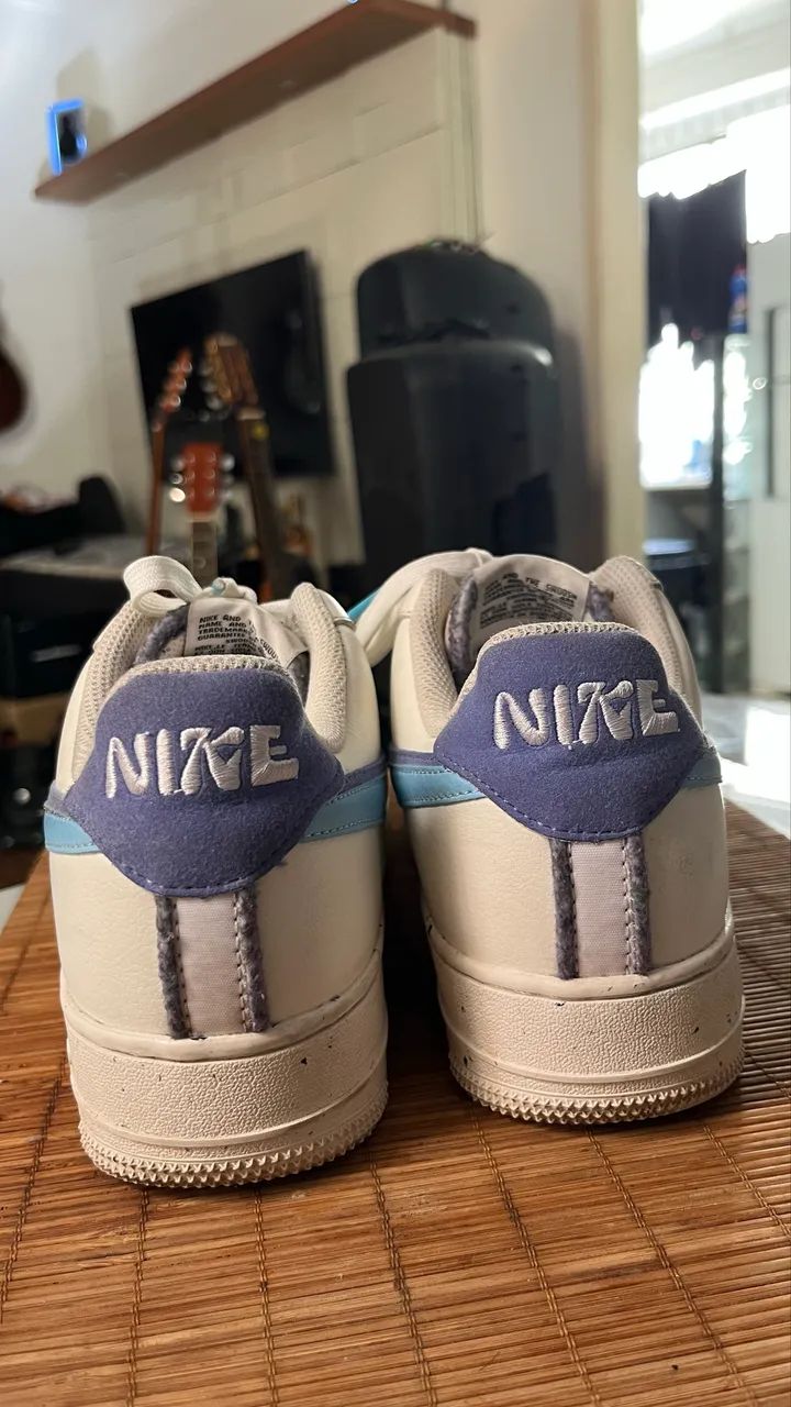Nike Air Force 1 82 Double Swoosh White Médium Blue - Foto 4