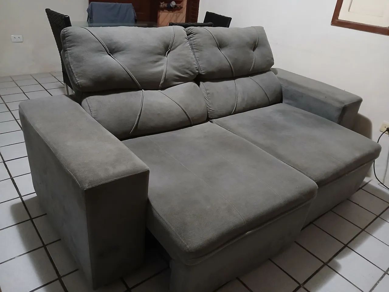 Sofá Retrátil + Reclinavel 3 lugares Suede - Foto 2