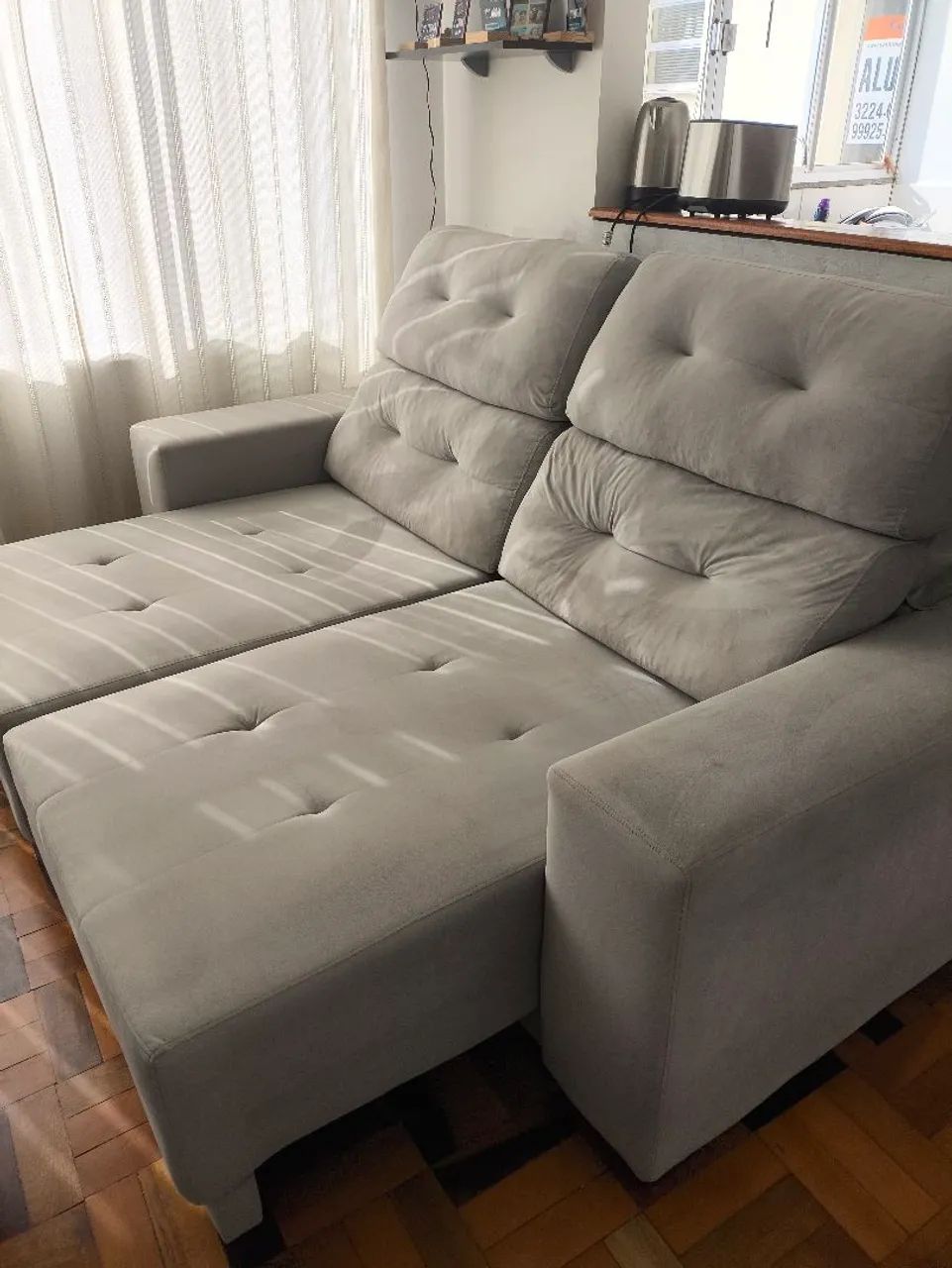 Sofá retrátil e reclinável de 2,10 m - seminovo. - Foto 3