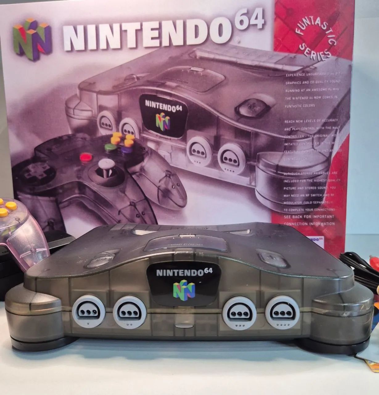 Nintendo 64 Jabuticaba com controle Atomic Purple e caixa em MDF - Foto 2