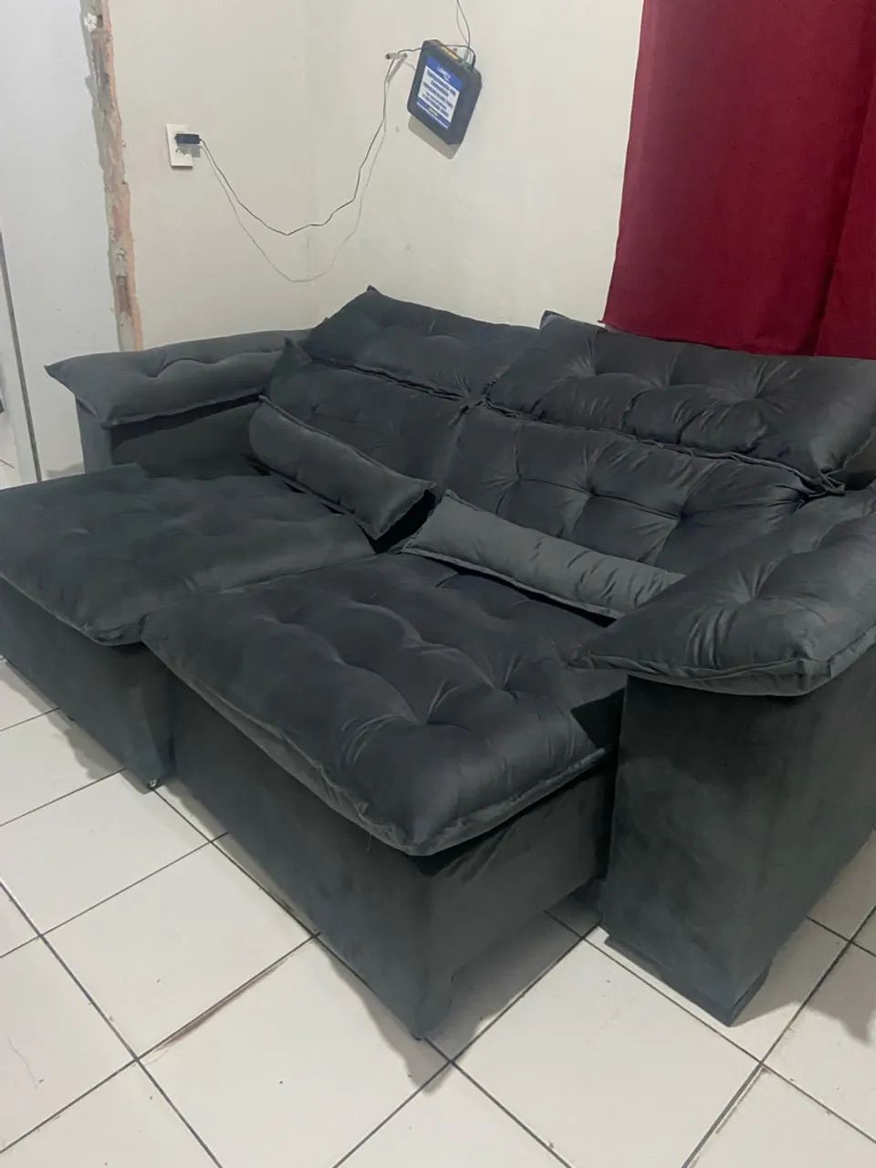 Sofá cama cinza  - Foto 2