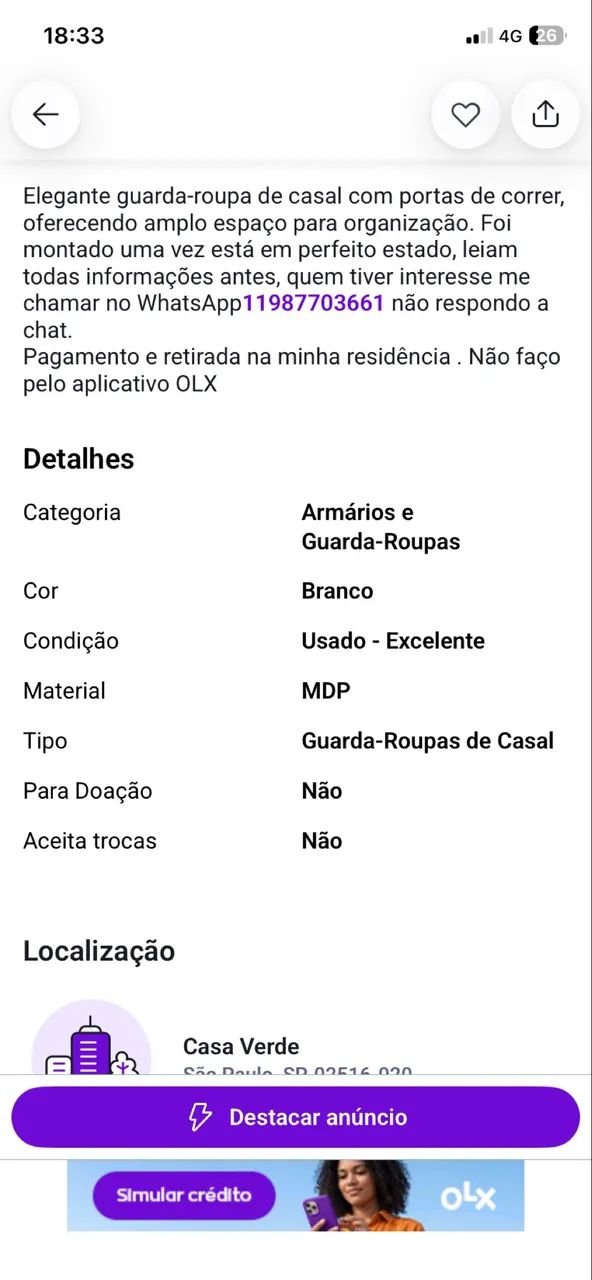 Guarda Roupa Casal - Foto 5