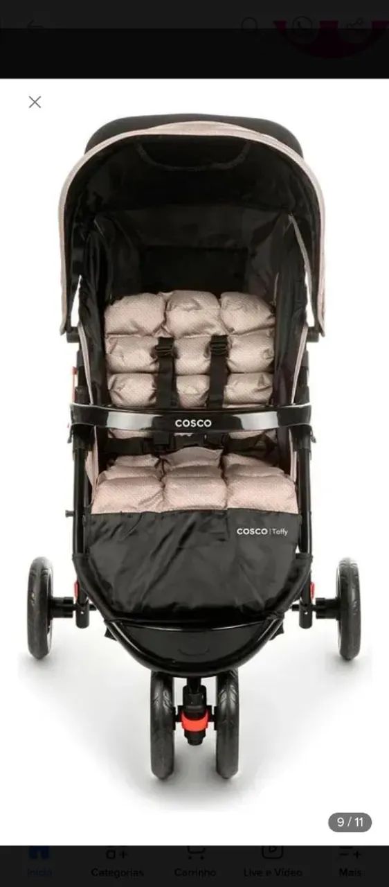 Vende-se Carrinho de Bebê Cosco Bege, - Foto 4