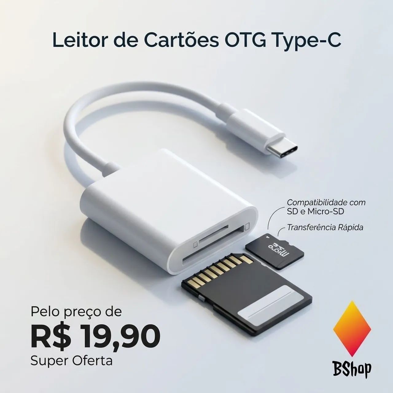 Leitor de cartão Tipo C