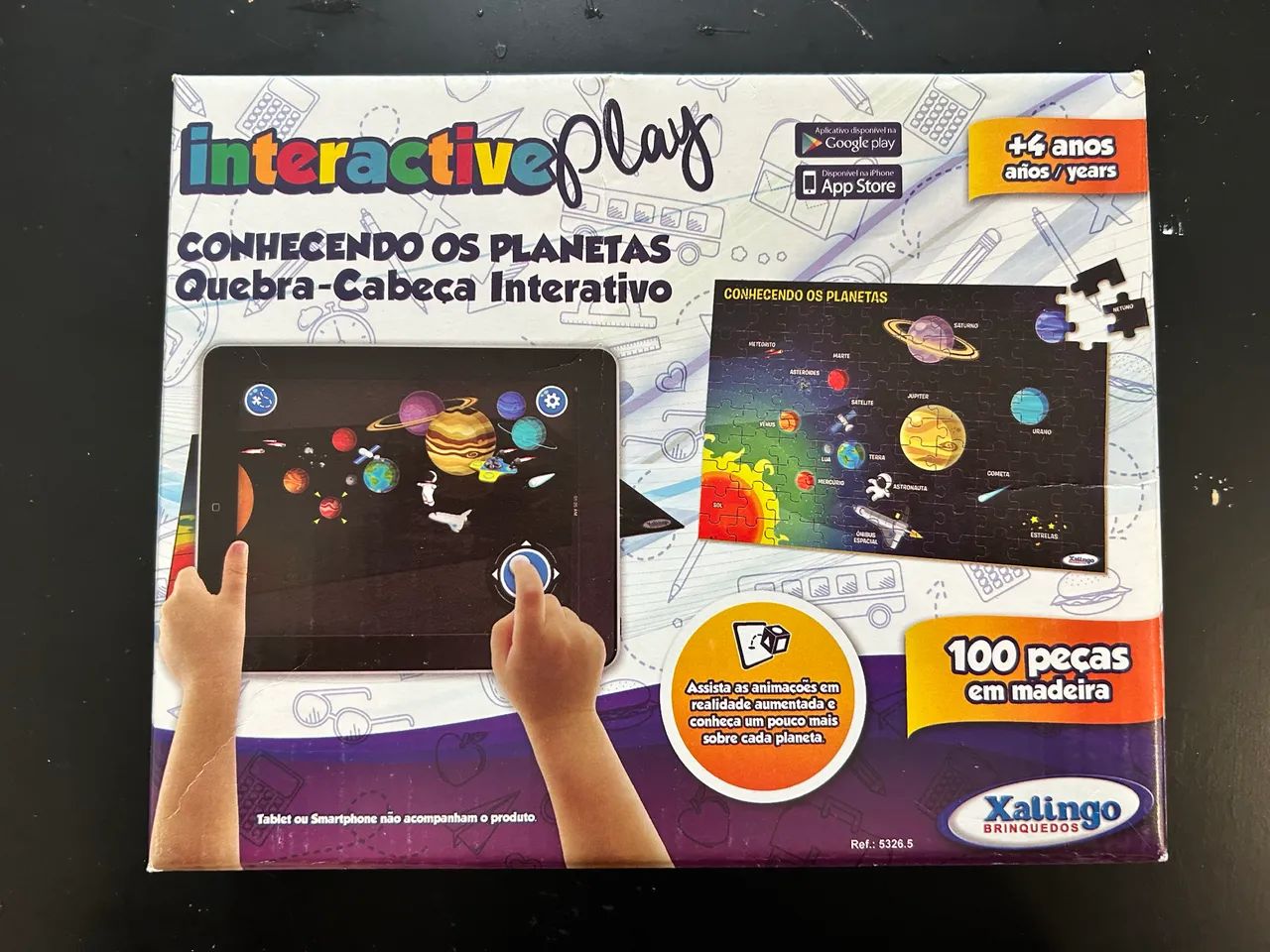 Quebra-Cabeça de Madeira Interactive Play - Conhecendo os Planetas (100 peças)
