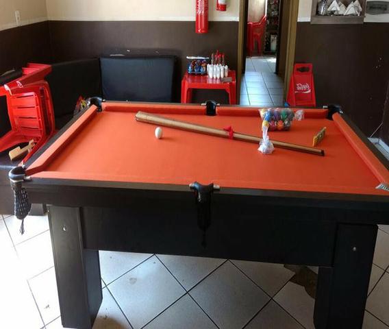 Mesa de Redinha Cor Preta Tecido Laranja Mod. EKZU4517 - Foto 2