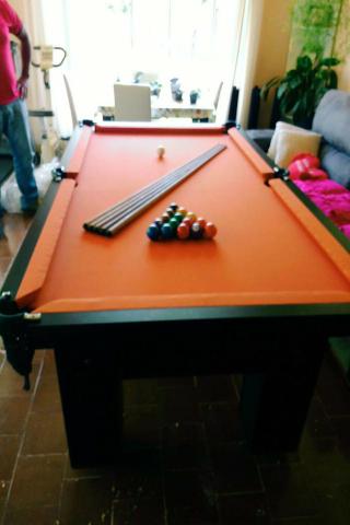 Mesa de Sinuca Cor Preta Tecido Laranja Mod. HCCX0217
