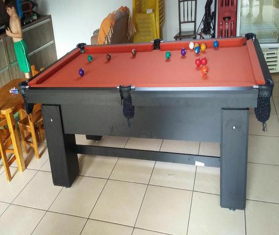 Mesa Charme Cor Preta Tecido Laranja Mod. IUTH1614 - Foto 2