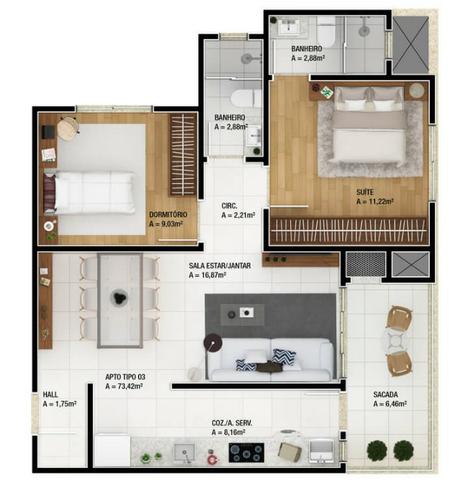 Apartamento 1 Suíte mais 1 Dormitório 74 M² 1 Vaga. No bairro Vila Operária Itajaí - Foto 14
