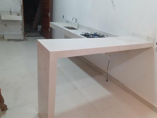 LMF Construtor de área de lazer cozinha americana e pia de banheiro de porcelanato - Foto 2