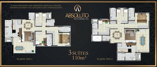 Absoluto Residencial - Apartamentos 3 Suítes, 110 m² na 306 Sul - Preço de Custo - Foto 8
