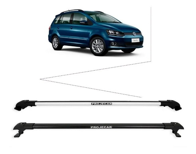 Rack travessa Alumínio Slim Projecar - Preta e Preta - Específica P/ Seu Carro