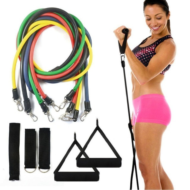 Kit Elásticos Para Exercícios De Resistência 11 Peças CrossFit