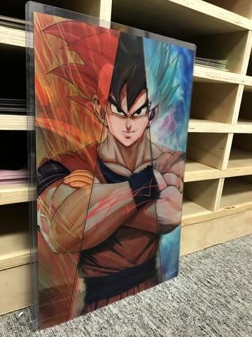 Arte A3 3D tripla Dragon Ball,Goku,Vegeta, Black