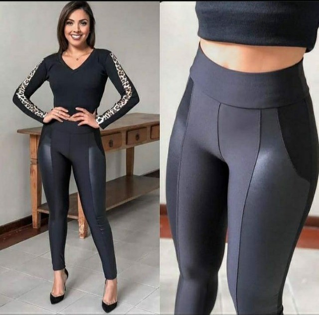 Legging Suplex Montaria Tecido Grosso Faixa Em Cirrê Perfeita