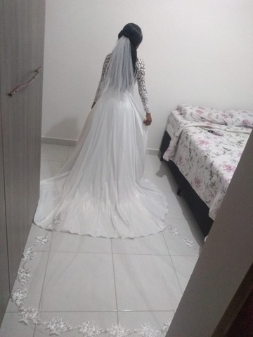 Vestido de Noiva Princesa + Anágua + Véu com renda (brinde tiara em pedraria) - Foto 4