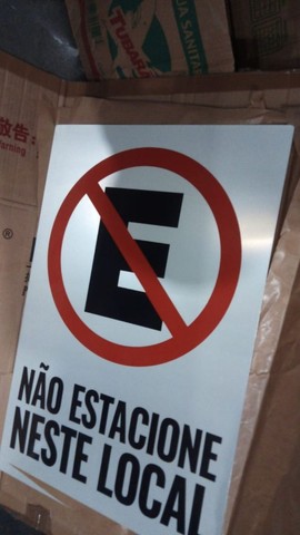 Proibido Estacionar - Placa de Sinalização - Foto 2