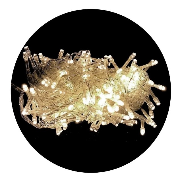 Pisca Pisca Luz Branco Frio 9 Metros 100 Leds Fio Transparente