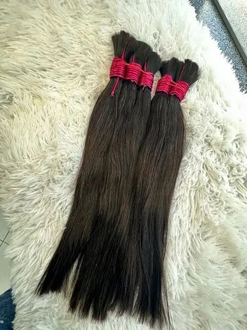 Cabelo humano ondeou liso de 55cm  - Foto 3