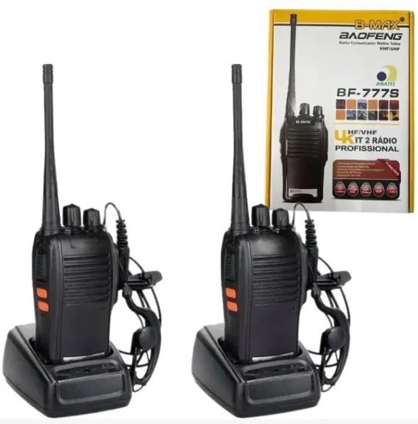  Radio Comunicador Baofeng B-Max BF-777S - Kit c/2-Radios + Acessórios