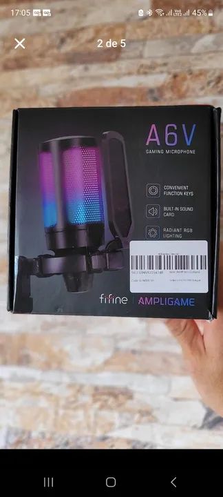 Microfone FIFINE AmpliGame USB - A6V COR ROSA - Foto 4