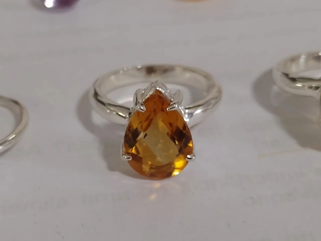 Anel de prata com CITRINO extra gota ou com banho de ouro - Foto 5