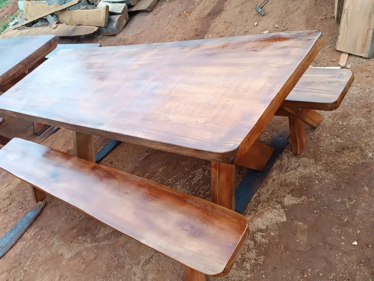 Mesa rustica madeira maçiça  - Foto 4