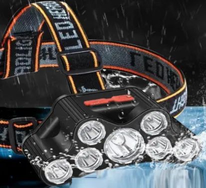 * Lanterna de Cabeça Recarregável com 7 LEDs / Pesca Bike Bicicleta Esportes z625 