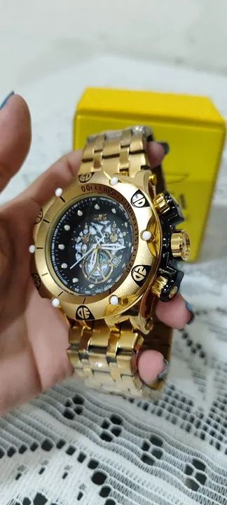 Relógio Invicta Híbrid Skeleton, Masculino Dourado! - Foto 3