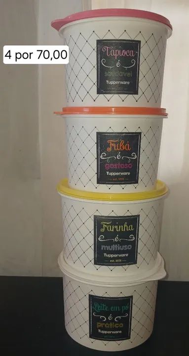 Jogo de potes de plastico decorados para cozinha - Foto 4