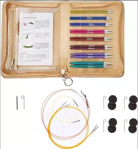 Kit Agulha Tricô Circular Intercambiável Zing Knit Pro - Foto 2