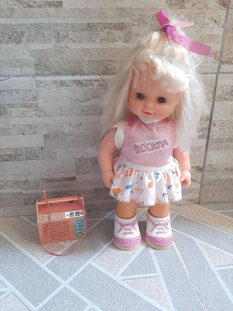 Boneca Rock Star Rockita estrela Vintage com Rádio - Anos 80 - Foto 2