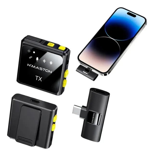Microfone Lapela Duplo Profissional Mk11 Tipo C Hmaston - Foto 4