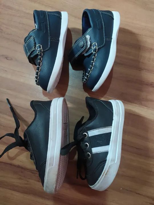 Lote com dois pares de tênis para bebê , tam.18, usados 2 vzs Palm. Mede 12 cm. Envio imed - Foto 2