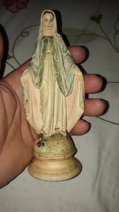 Estátua nossa senhora das graças em gesso anos 30 - Foto 4