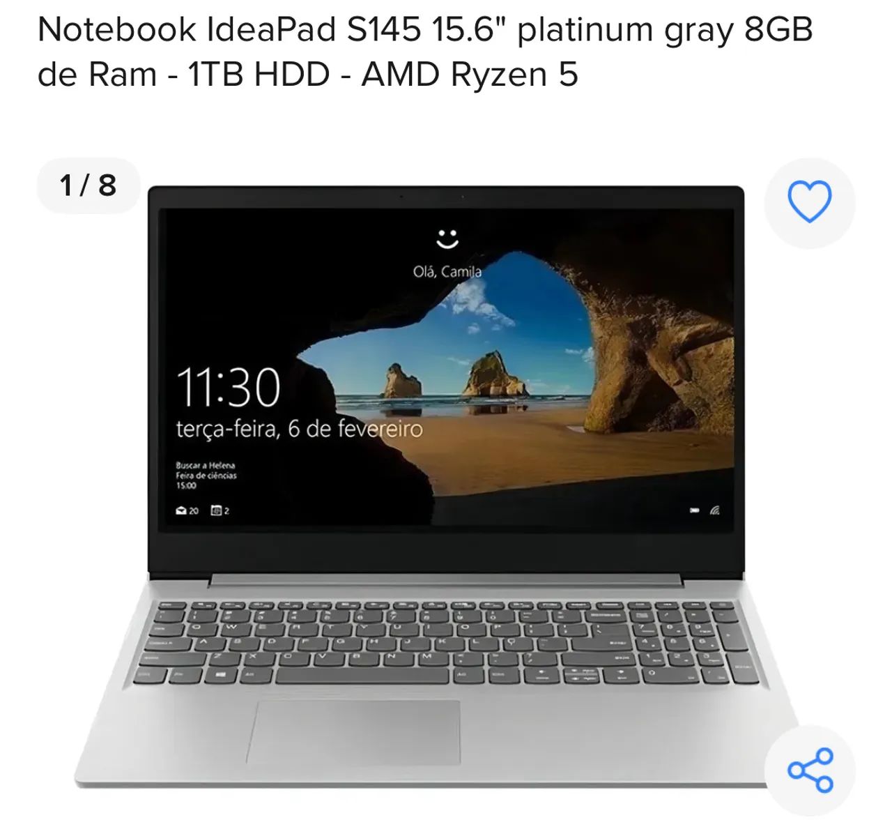 Notebook Lenovo Ideapad S145 - AMD Ryzen - Foto 4