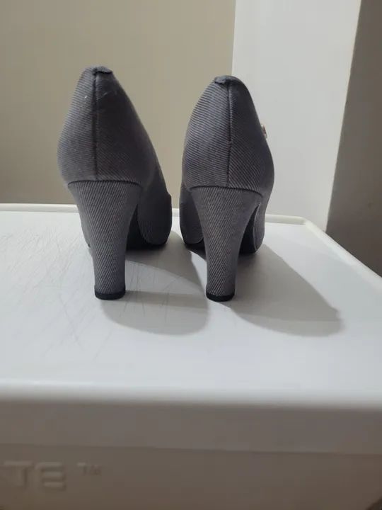 Sapato Peep Toe Azul - Foto 3