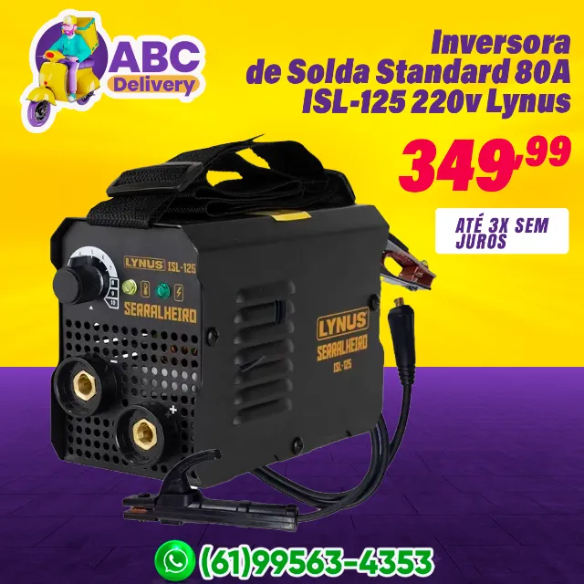 Inversora de Solda Standard 80A ISL-125 220v Lynus