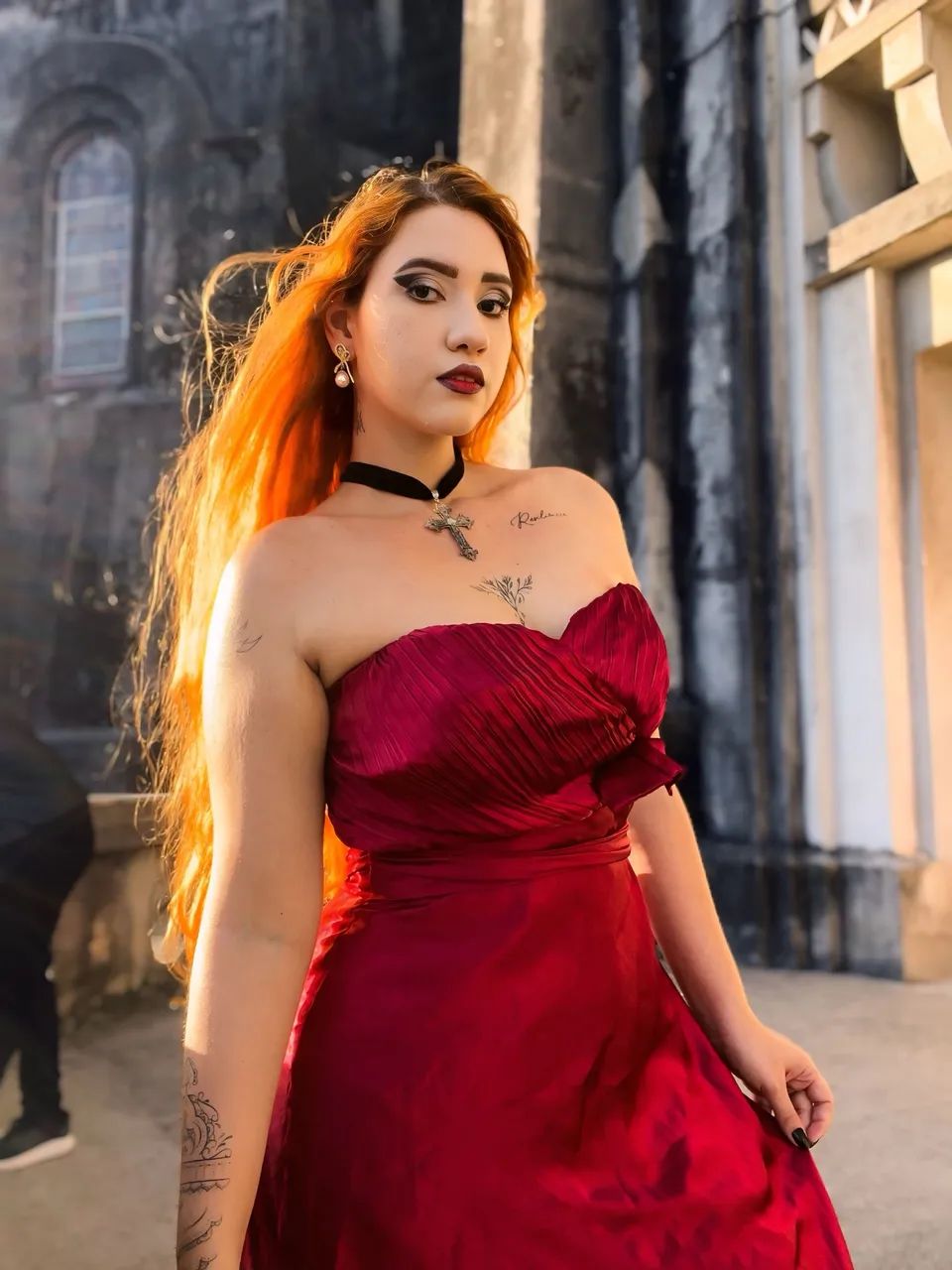 Vestido vintage - cor vinho 