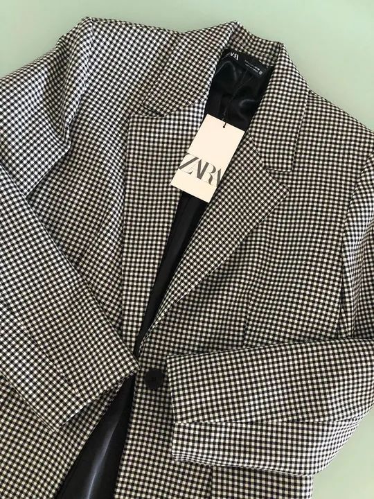 Blazer reto xadrez vichy feminino - Foto 3