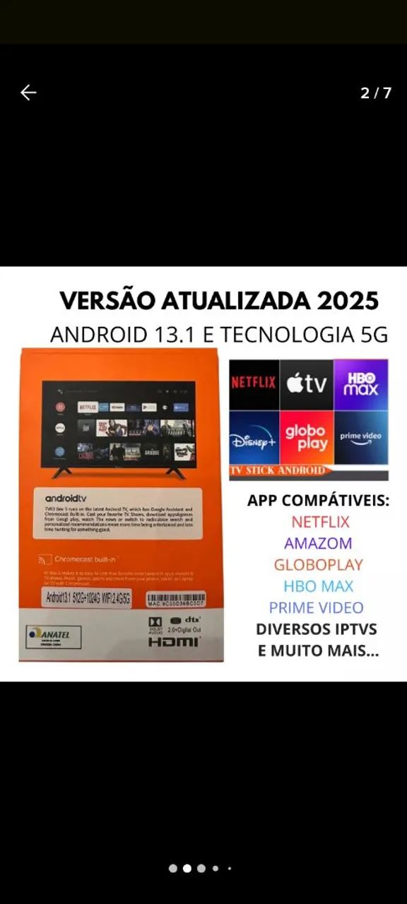 Android TV Stick 4K - Novos com garantia - Foto 3